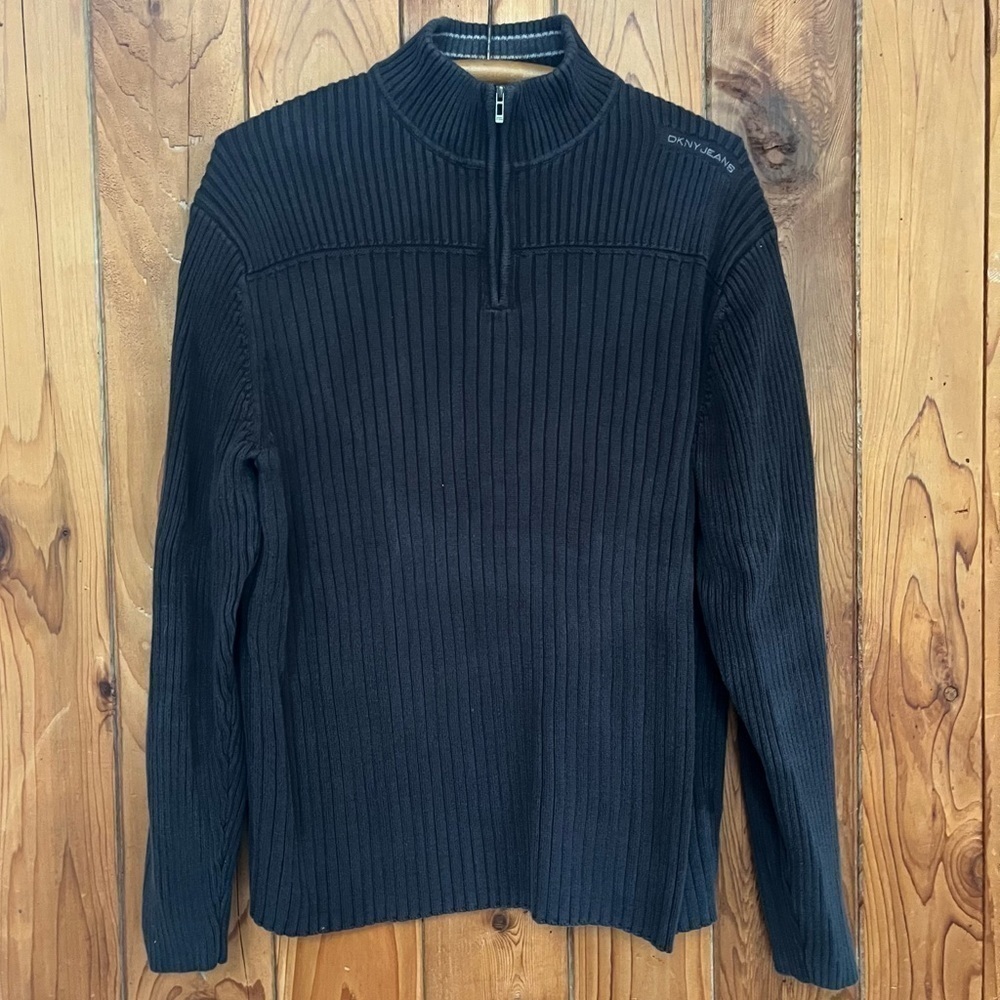 Vintage DKNY Jeans Ribbed Thick Cotton Half Zip